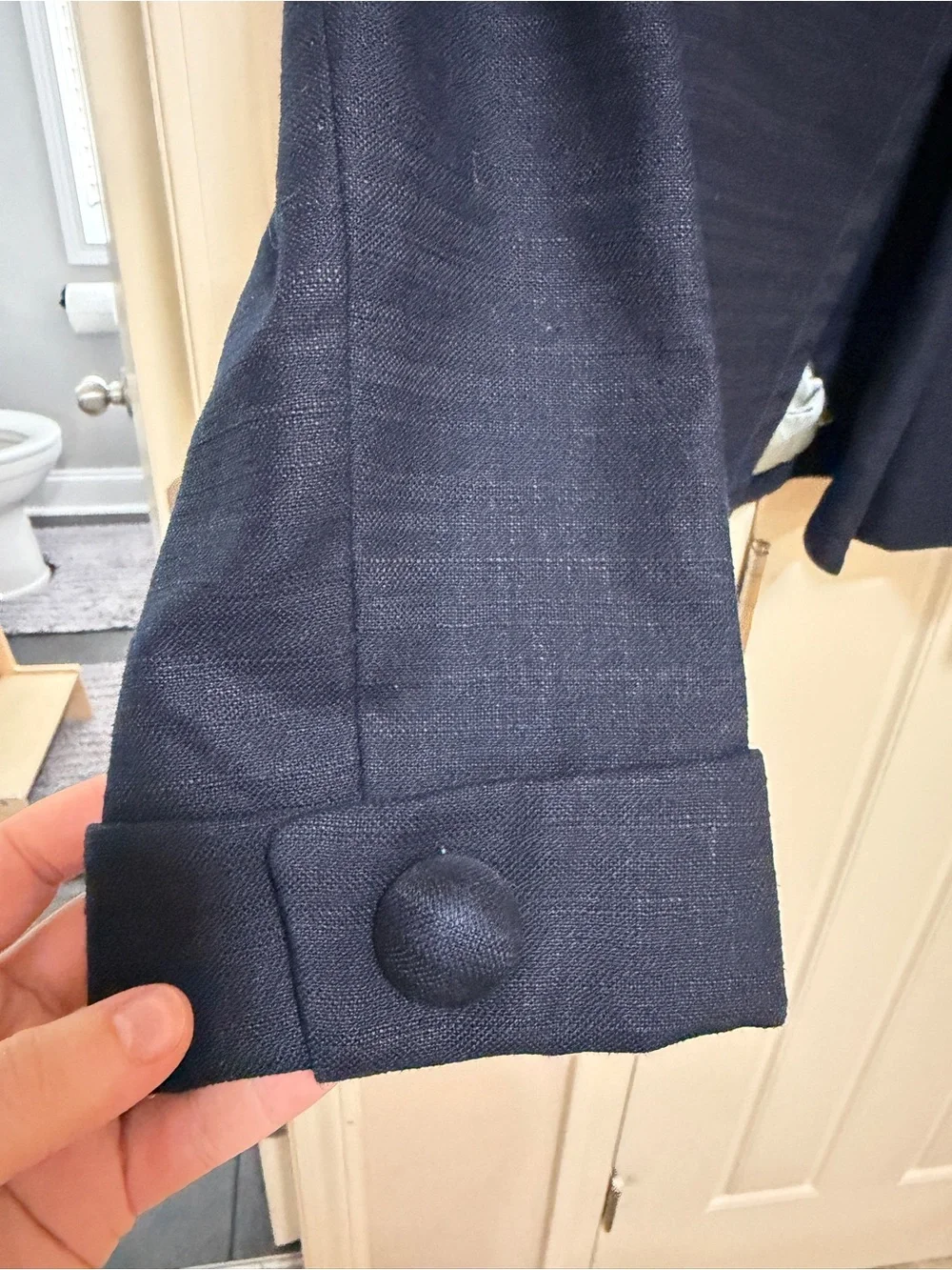 J. Crew Navy Asymmetrical Collar Blazer